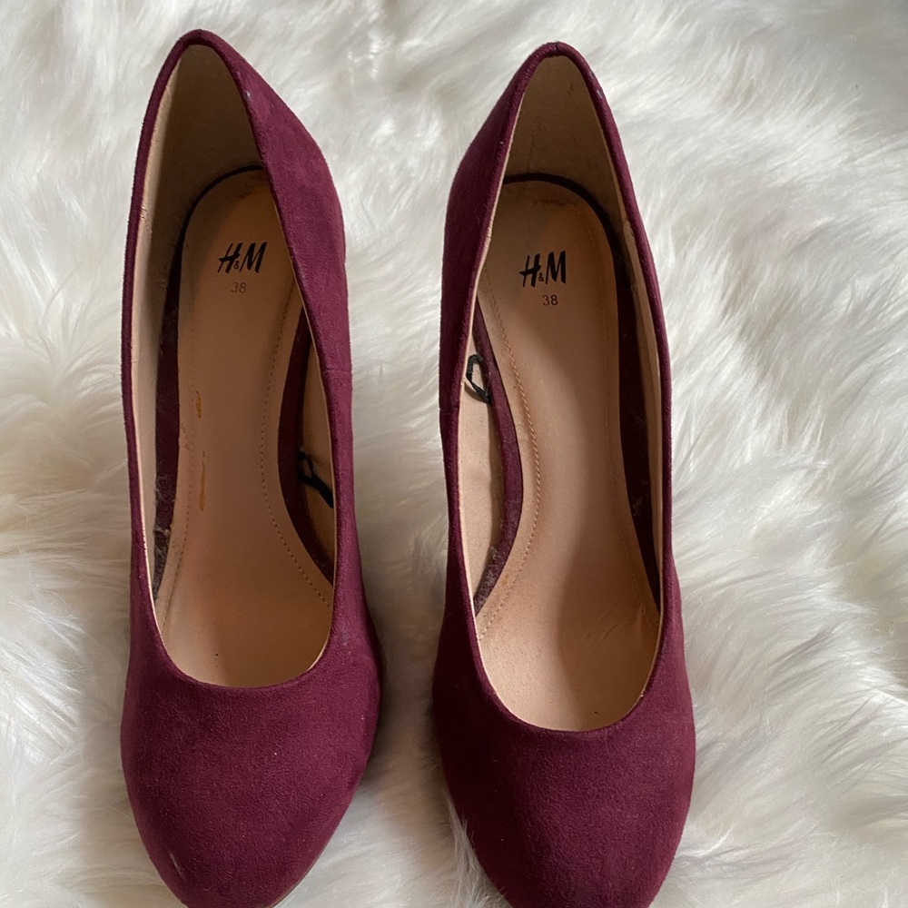 Maroon Suede Heels